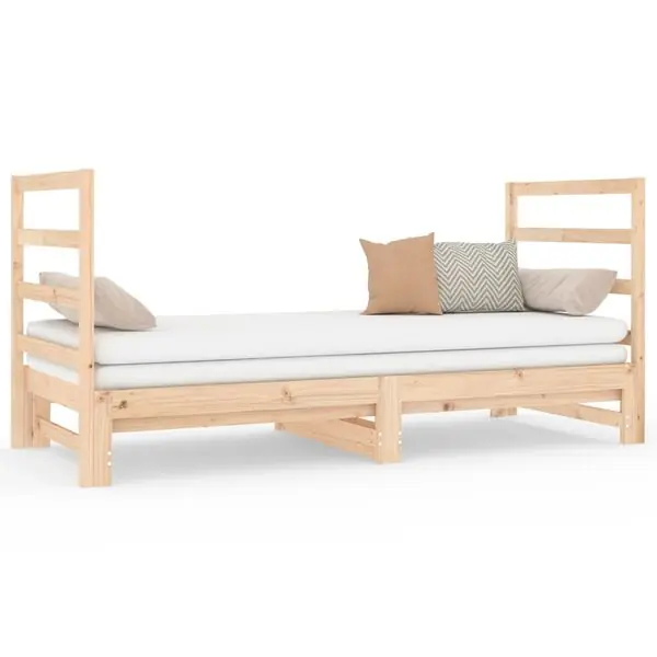 Fynd vidaXL Utdragbar dagbädd 2x(90x190) cm massiv furu