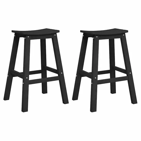 risnedsättning vidaXL Barpall 2 pcs Svart 52 x 43 x 73,5 cm HDPE