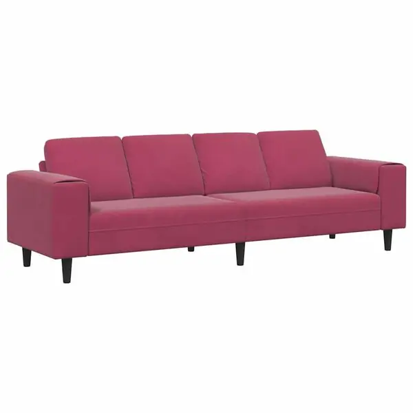 vidaXL Vardagsrumsoffa Vinröd 250 x 77 x 76 cm Bästa pris