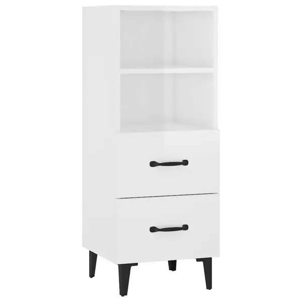 vidaXL Skåp vit högglans 34,5x34x90 cm konstruerat trä Outlet