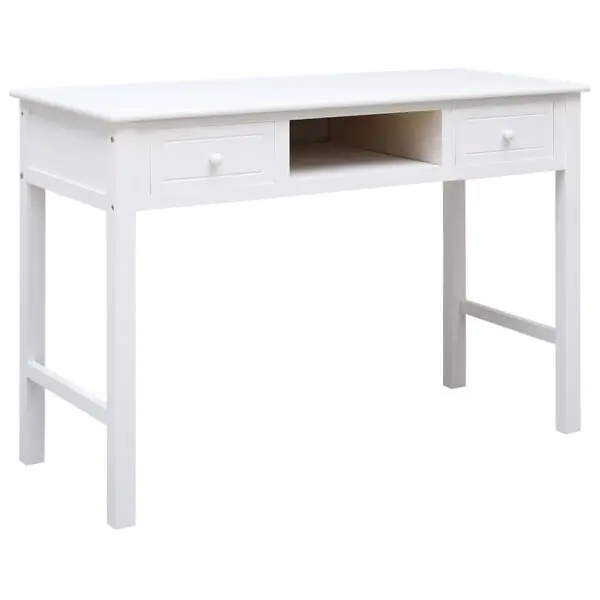 Rabatter vidaXL Skrivbord vit 110x45x76 cm trä
