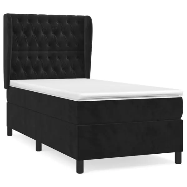 vidaXL Ramsäng med madrass svart 80x200 cm sammet Köp nu