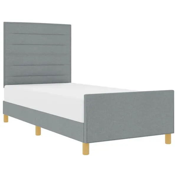 vidaXL Sängram med huvudgavel Ljusgrå 100 x 200 cm tyg Reapris