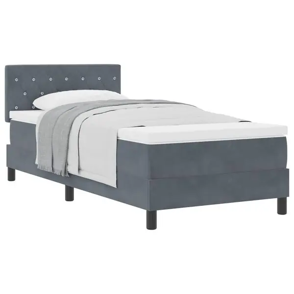 vidaXL Bäddfjäder med madrass Mörkgrå 90 x 200 cm Sammet Erbjudande