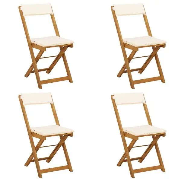 Nedsatt pris vidaXL Utemöbler Bistro Stolar 4 pcs Gräddvit 40 x 53 x 80 cm