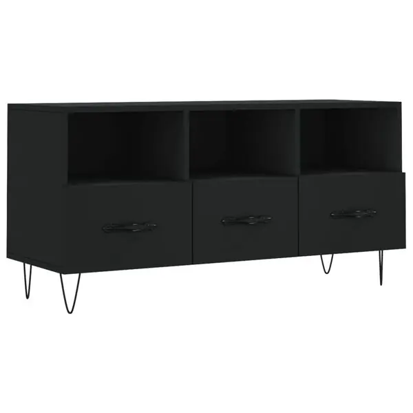 vidaXL Tv-bänk svart 102x36x50 cm konstruerat trä Trygg betalning