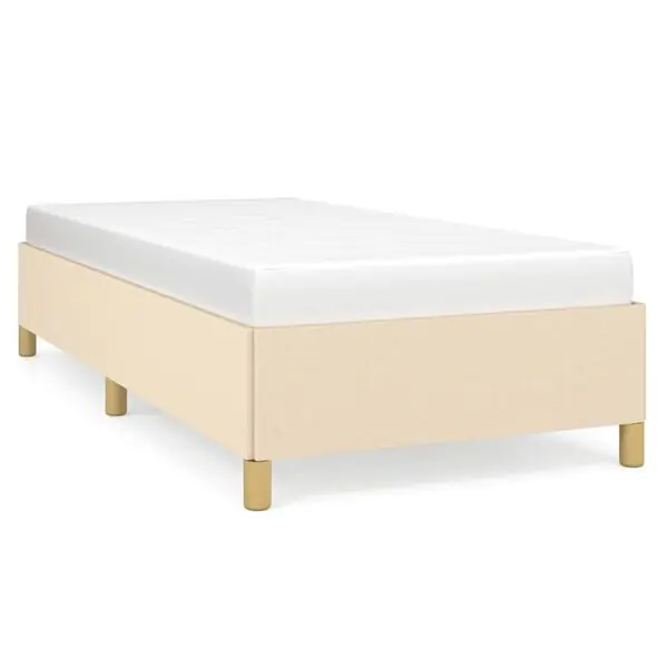 Nyhet vidaXL Sängram utan madrass gräddvit 90x190 cm tyg