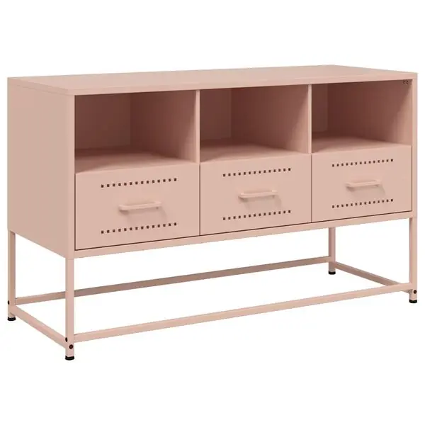 vidaXL TV-skåp rosa 100,5x39x60,5 cm stål Billig