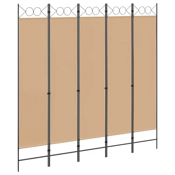 Nedsatt pris vidaXL 5-panel rumsavskiljare Beige 200 x 200 cm Tyg