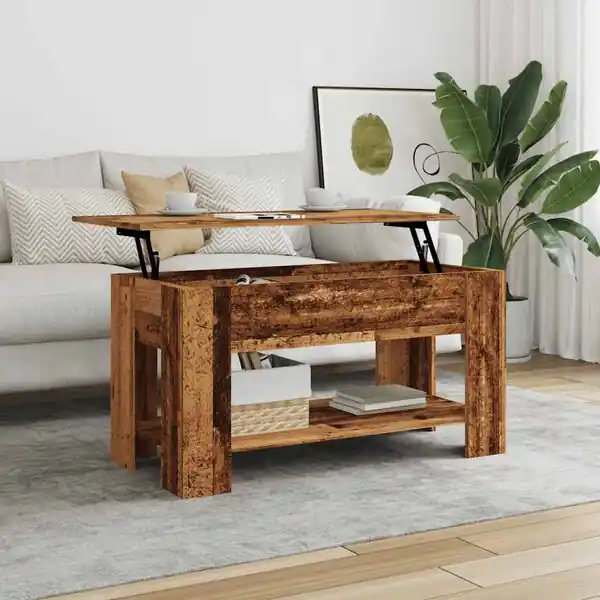 vidaXL Soffbord åldrat trä 101x49x52 cm konstruerat trä Snabb leverans