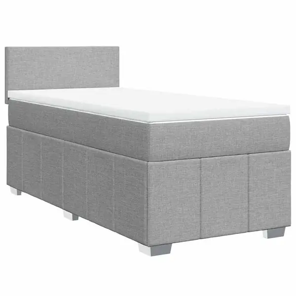 Populärt val vidaXL Ramsäng med madrass ljusgrå 80x200 cm tyg