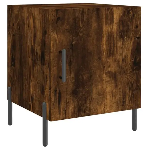 vidaXL Sängbord rökfärgad ek 40x40x50 cm konstruerat trä Rea