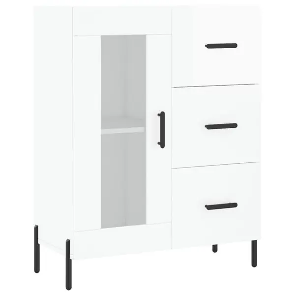 vidaXL Skänk vit högglans 69,5x34x90 cm konstruerat trä Billigare