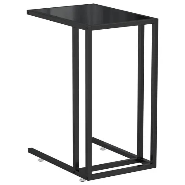 vidaXL Sidobord till datorbord svart 50x35x65 cm härdat glas Extra rabatt