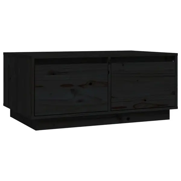 Fynd vidaXL Soffbord svart 80x50x35 cm massivt furu