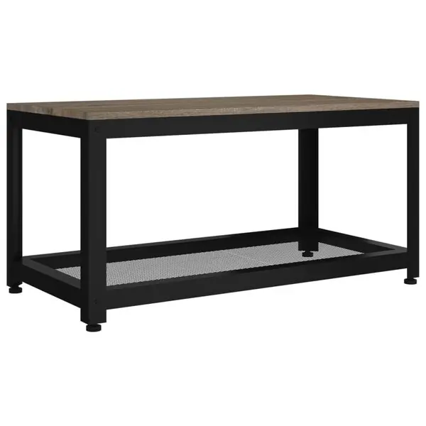 vidaXL Sidobord grå och svart 90x40x45 cm MDF och järn Kundfavorit