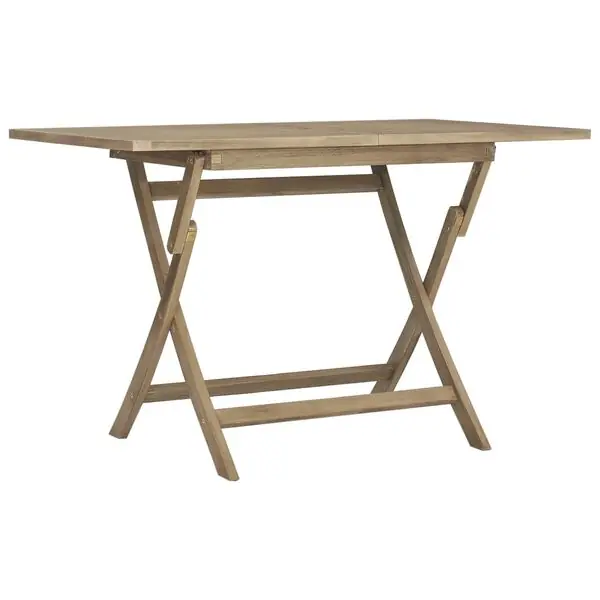 vidaXL Hopfällbart trädgårdsbord grå 120x70x75 cm massiv teak Trygg betalning