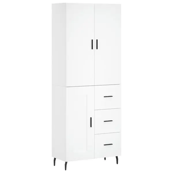vidaXL Högskåp vit 69,5x34x180 cm konstruerat trä Erbjudande