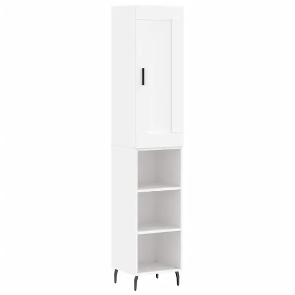 vidaXL Högskåp vit 34,5x34x180 cm konstruerat trä risnedsättning