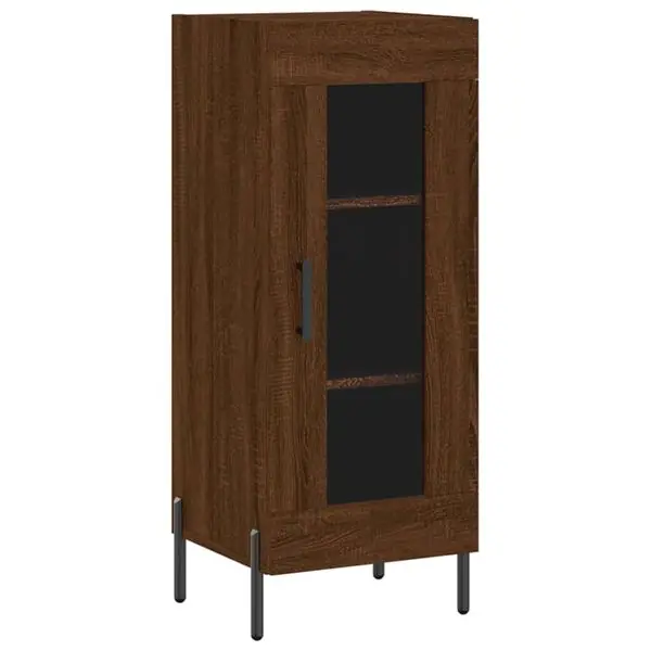 Begränsat antal vidaXL Skänk brun ek 34,5x34x90 cm konstruerat trä