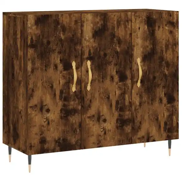 vidaXL Byrå rökfärgad ek 90x34x80 cm konstruerat trä Köp online