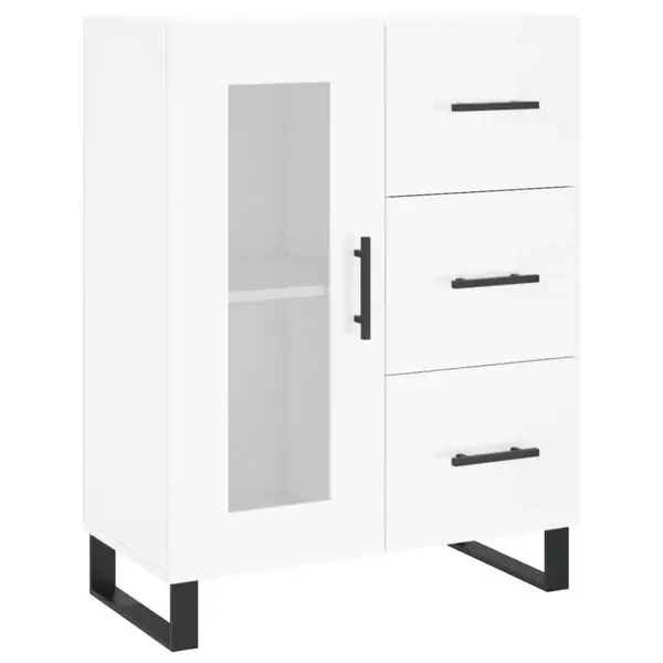Expressleverans vidaXL Skänk vit högglans 69,5x34x90 cm konstruerat trä