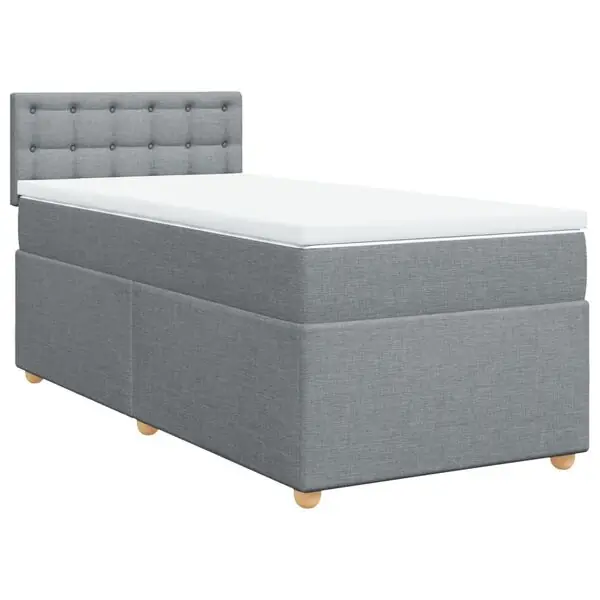 Extra rabatt vidaXL Ramsäng med madrass ljusgrå 80x200 cm tyg