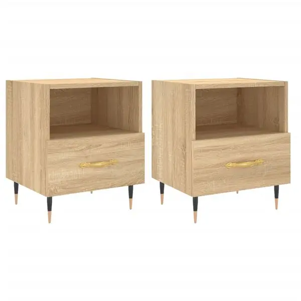 Begränsat erbjudande vidaXL Sängbord 2 st sonoma-ek 40x35x47,5 cm konstruerat trä
