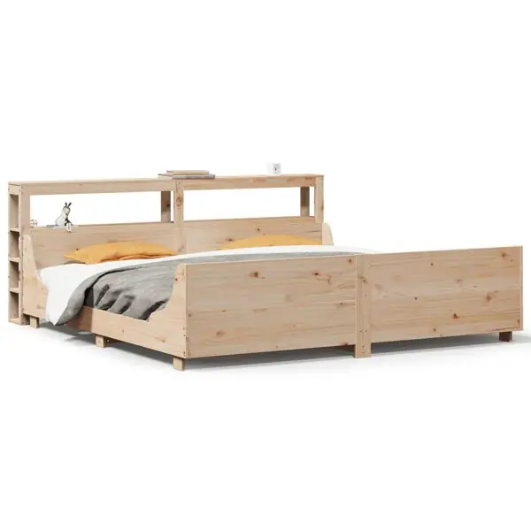 vidaXL Sängram utan madrass 200x200 cm massiv furu Rabatter