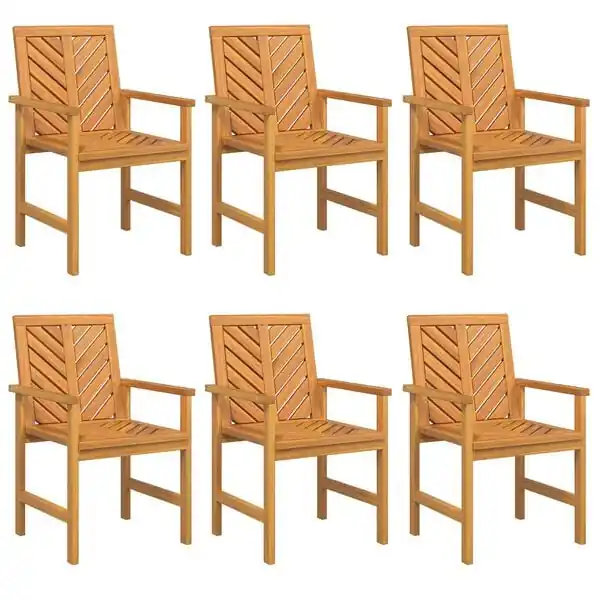 Nyhet vidaXL Matstol 6 pcs Naturfärg 62,5 x 59 x 89 cm Massivt Akaciaträ