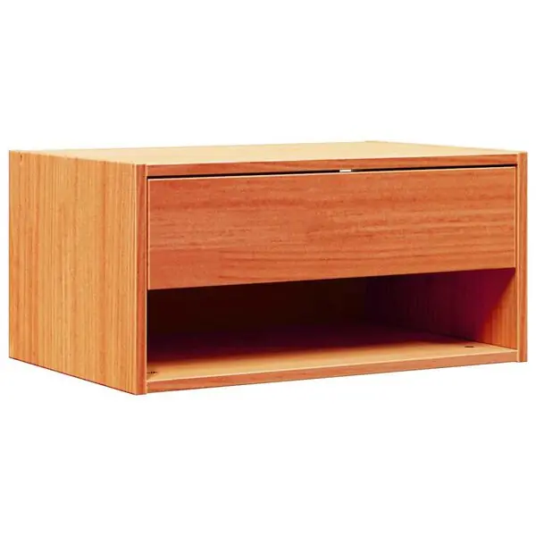 Extra rabatt vidaXL Sängbord med låda Vaxbrun 50 x 32,5 x 24 cm Massiv furu