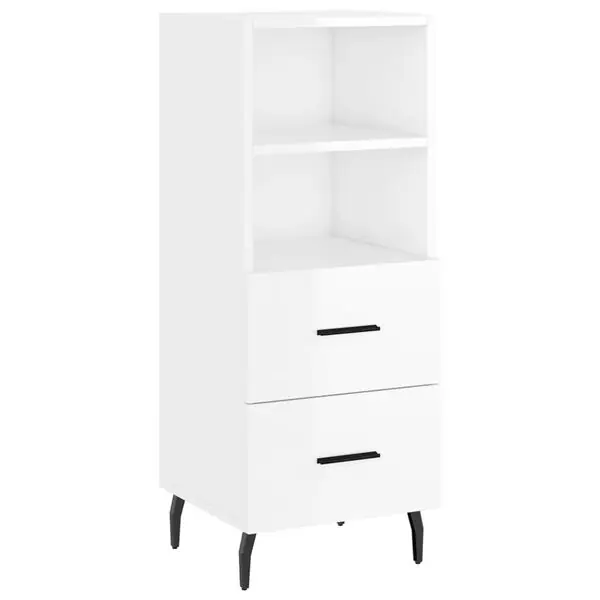 vidaXL Skåp vit högglans 34,5x34x90 cm konstruerat trä Expressleverans