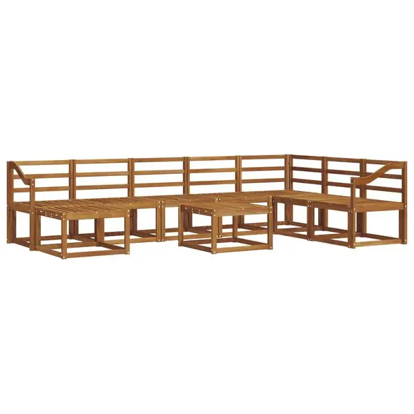 vidaXL Utomhussoffset 9 pcs Naturfärg Massivt Akaciaträ Snabb leverans