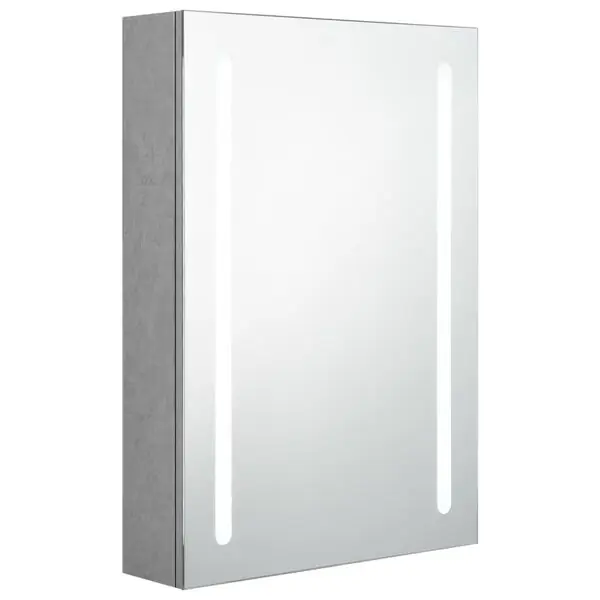 Fynd vidaXL Spegelskåp med LED betonggrå 50x13x70 cm