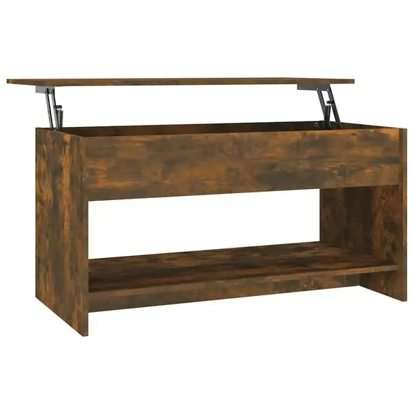 risnedsättning vidaXL Soffbord rökfärgad ek 102x50x52,5 cm konstruerat trä