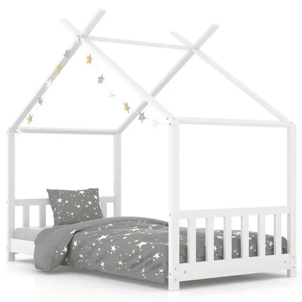 Expressleverans vidaXL Barnsäng vit massiv furu 70x140 cm