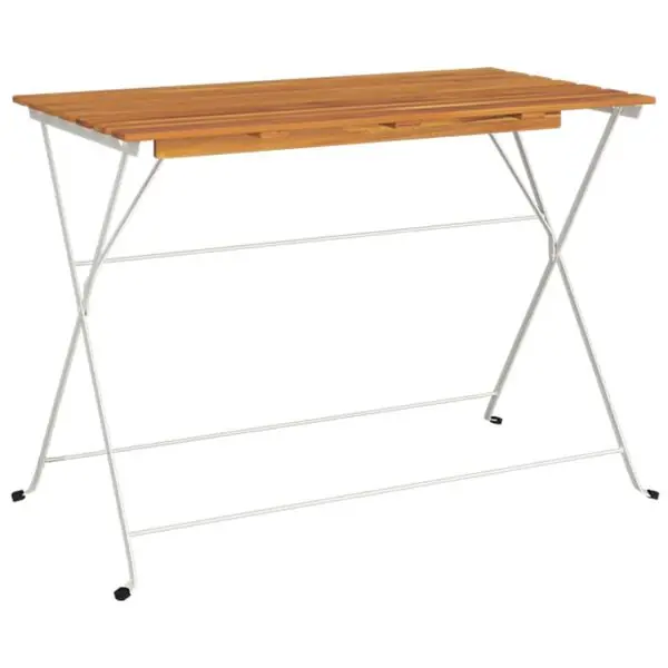 vidaXL Hopfällbart cafébord 100x54x71 cm massivt akaciaträ och stål Nedsatt pris
