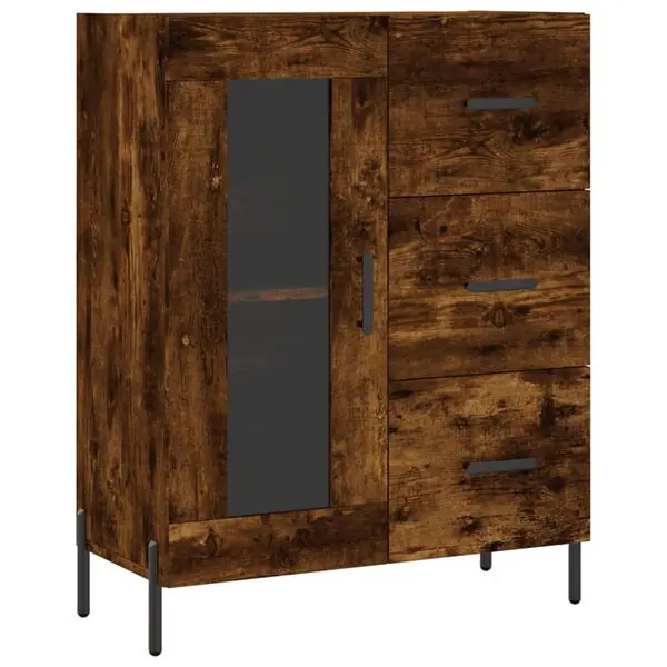 vidaXL Skänk rökfärgad ek 69,5x34x90 cm konstruerat trä Endast denna vecka
