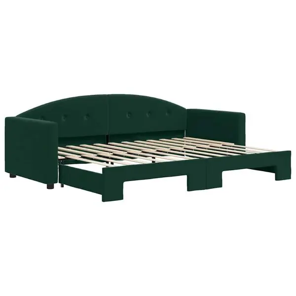 vidaXL Dagbädd utdragbar mörkgrön 80x200 cm sammet Endast denna vecka