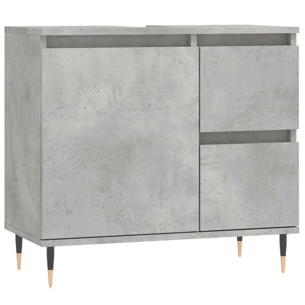 vidaXL Badrumsskåp betonggrå 65x33x60 cm konstruerat trä Kampanj
