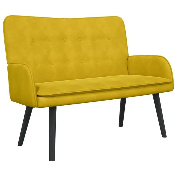 vidaXL Tvåsitssoffa Gul 115 x 61 x 87 cm Sammet Säker betalning