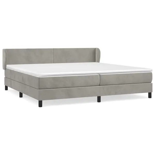 Sista chansen vidaXL Ramsäng med madrass ljusgrå 200x200 cm sammet