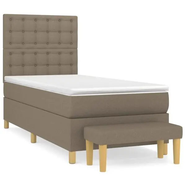 vidaXL Ramsäng med madrass taupe 90x200 cm tyg Populär