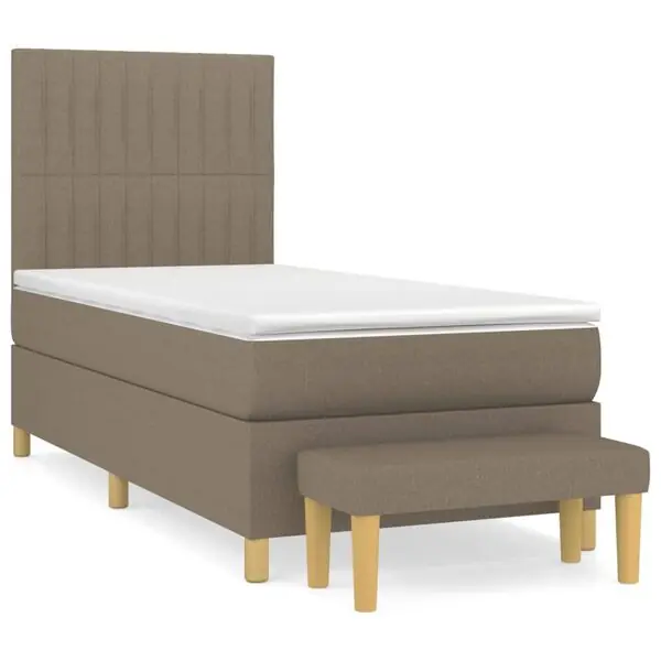 vidaXL Ramsäng med madrass taupe 100x200 cm tyg Utförsäljning