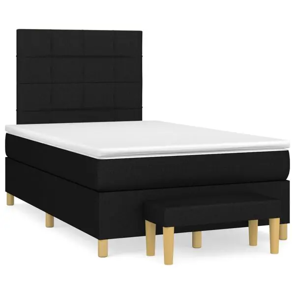 vidaXL Ramsäng med madrass svart 120x200 cm tyg Expressleverans