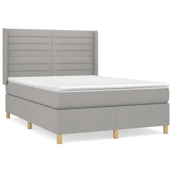 Populärt val vidaXL Ramsäng med madrass ljusgrå 140x200 cm tyg