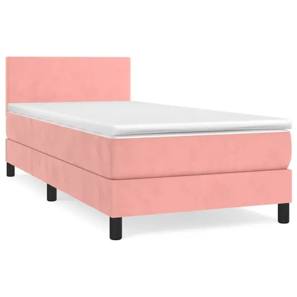 vidaXL Ramsäng med madrass rosa 90x200 cm sammet Köp online