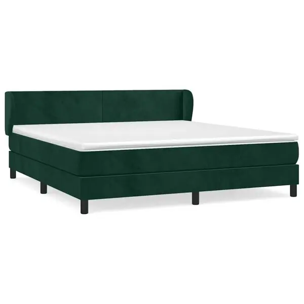 vidaXL Ramsäng med madrass mörkgrön 160x200 cm sammet Kundfavorit