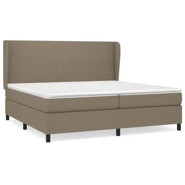Snabb leverans vidaXL Ramsäng med madrass taupe 200x200 cm tyg