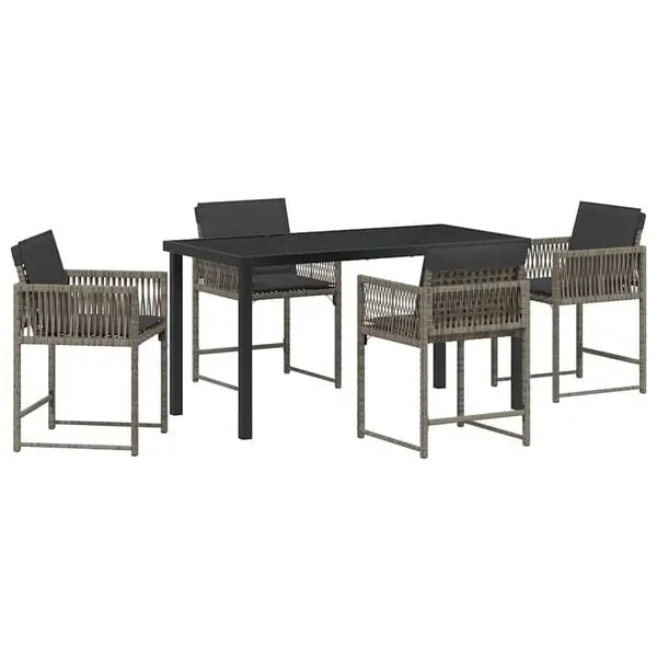 vidaXL Trädgårdsmöbelset 5 pcs Grå konstrotting Kampanjpris